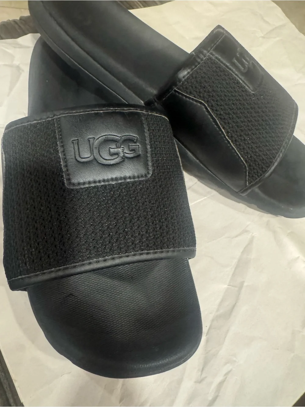 UGG Men's Black Mesh Slide Sandals
